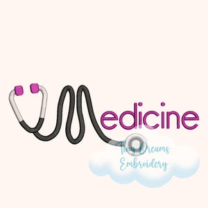 Stethoscope Medicine Digital Machine Embroidery Design Medical Embroidery Design Hospital Embroidery Nurse Design Doctor Medicine Embroidery