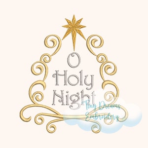 Bordado de Nochebuena, Natividad, Niño Jesús y Estrella del Árbol: Diseños de bordado a máquina (Descarga digital)