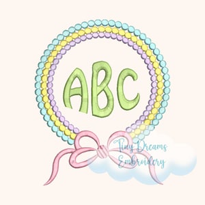 Circle Monogram Digital Machine Embroidery Design Dot Custom Monogram Design Embroidery Bow Design Girl Custom Name Embroidery Design Baby