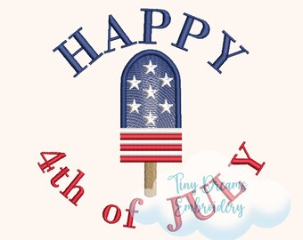4th of July Embroidery Design: USA Flag Popsicle (Digital Download)