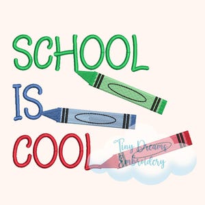 School Cool Digital Machine Embroidery Design Color Crayon Embroidery Design Back School Embroidery Design Class Teacher Embroidery Design