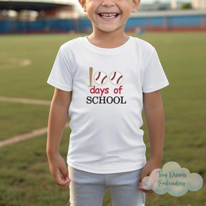 100 Days School Baseball Ball Game Applique Machine Embroidery Design Sport (Digital Download)