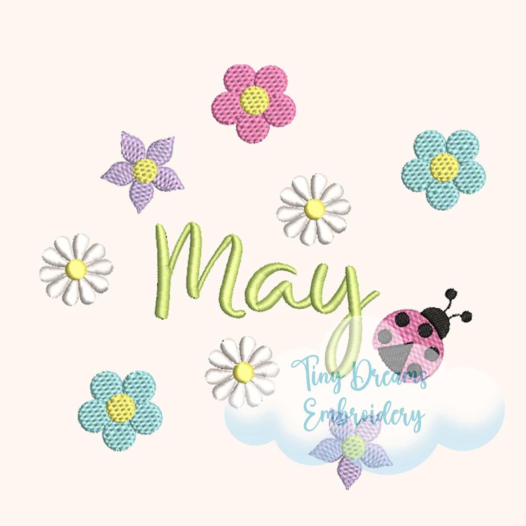 May Digital Machine Embroidery Design Calendar Month May Design ...
