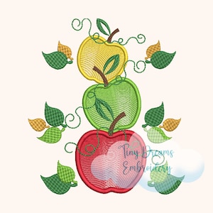 Apple Digital Machine Embroidery Design September Apple Design Kitchen Embroidery Design Teacher Embroidery Design School Embroidery Design