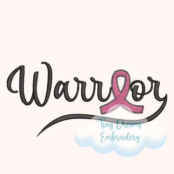 Warrior Digital Machine Embroidery Design Awareness Embroidery Design Breast Cancer Design Embroidery Awareness Ribbon Fight Embroidery