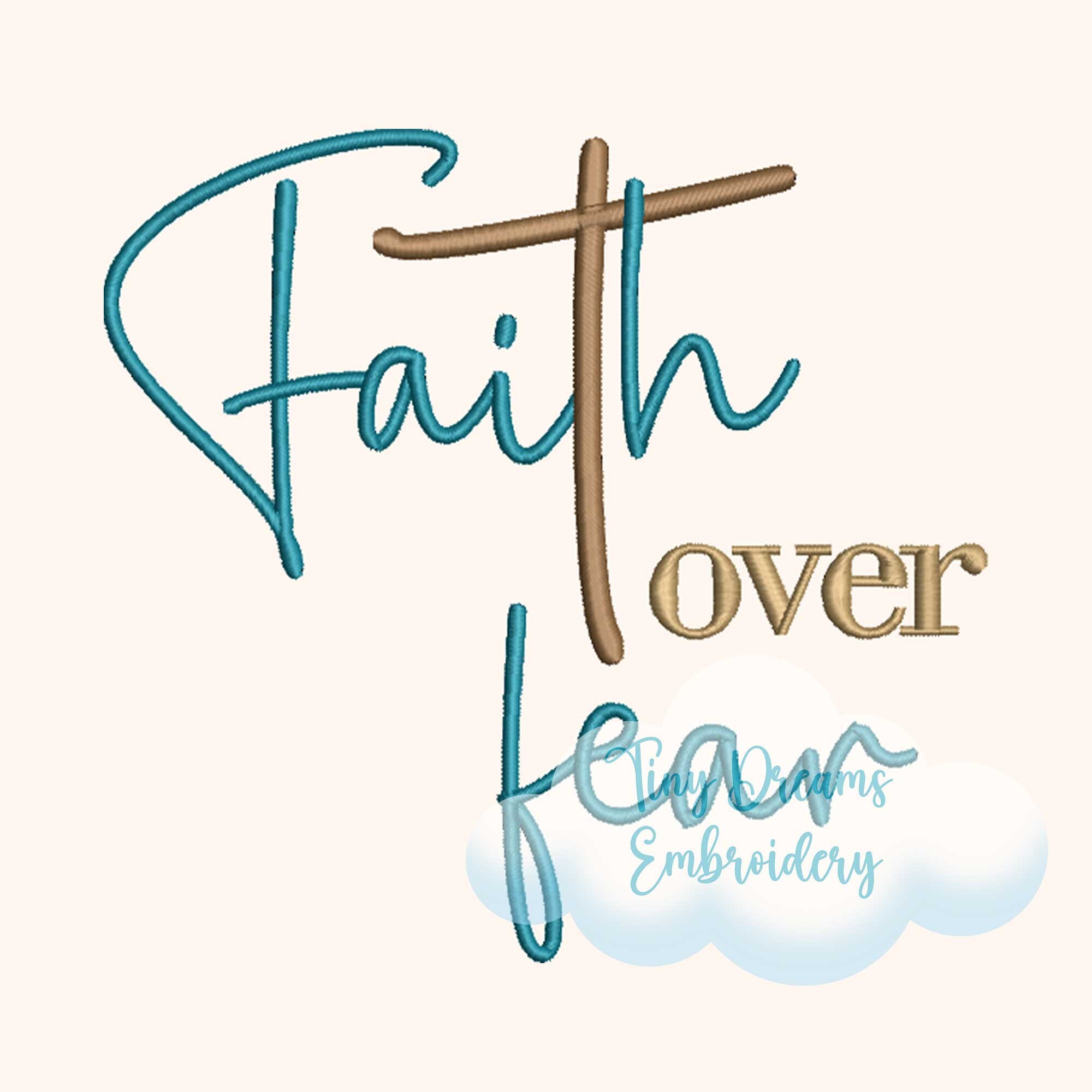 Faith Fight Digital Machine Embroidery Design Faith Christian Embroidery Design Religious Embroidery Design Catholic Embroidery Design Fear