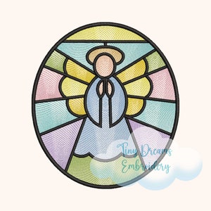Stained Glass Angel Embroidery Design: Christmas Nativity (Digital)