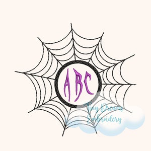 Halloween Digital Machine Embroidery Design Spiderweb Custom Monogram Embroidery Design Spooky Season Personalized Name Design Embroidery