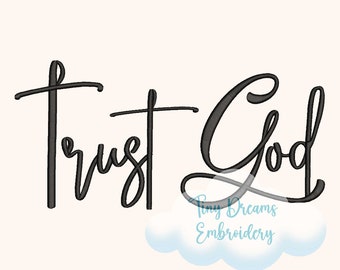 Trust God Embroidery Design: Christian Religious Faith (Digital Download)