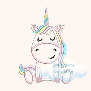 Cute Baby Unicorn Digital Machine Embroidery Design Fantasy Girl Embroidery Design Magic Design Embroidery Girl Unicorn Embroidery Design