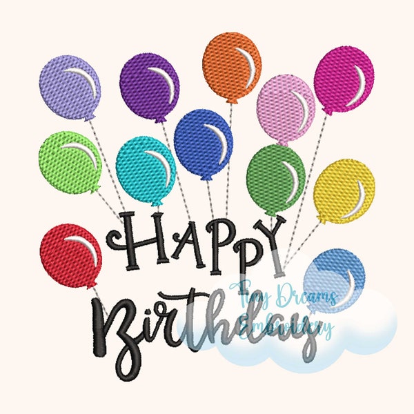 Alles Gute zum Geburtstag Digitale Maschinenstickerei Design Geburtstag Ballon Design Stickerei Geburtstag Feier Geschenk Design Kinderballon Geburtstag