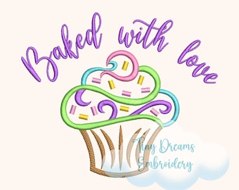 Cupcake Embroidery Design: Sweet Kitchen Decor (Digital Download)