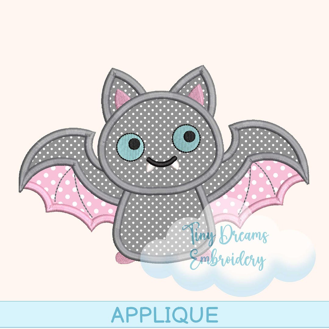 Bat Applique Embroidery Design: Halloween Machine Embroidery (digital ...