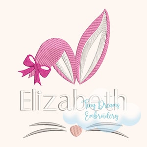 Happy Easter Digital Machine Embroidery Design Bunny Custom Monogram Design Embroidery Girl Name Embroidery Design Personalized Bunny Name