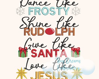 Christmas Digital Machine Embroidery Design Frosty Snowflake Embroidery Design Rudolph Design Embroidery Jesus Love Embroidery Design Santa
