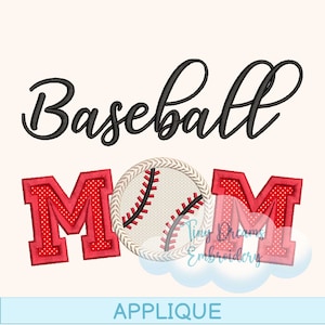 Baseball Mom Applique Embroidery, Baseball Game Design, Sports Mom Applique: Machine Embroidery Design (Digital Download)
