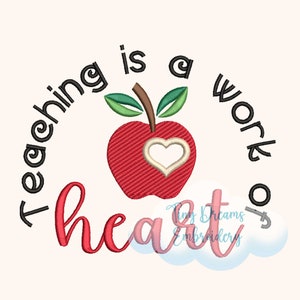 Teach Digital Machine Embroidery Design Teaching Embroidery Design Teacher Embroidery Design Heart Embroidery Design Apple School Embroidery
