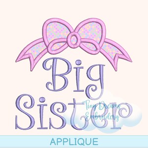 Big Sister Applique Embroidery Design: Bow Coquette (Digital Download)