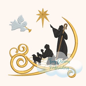 Christmas Shepherds Digital Machine Embroidery Design Nativity Bethlehem Design Embroidery Angel Embroidery Design Bethlehem Star Baby Jesus