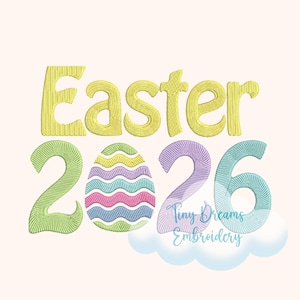 Easter 2026 Embroidery Design, Happy Easter Egg Hunt (Digital Download)