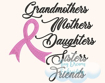 Pink Ribbon Breast Cancer Awareness Embroidery Design (Digital)