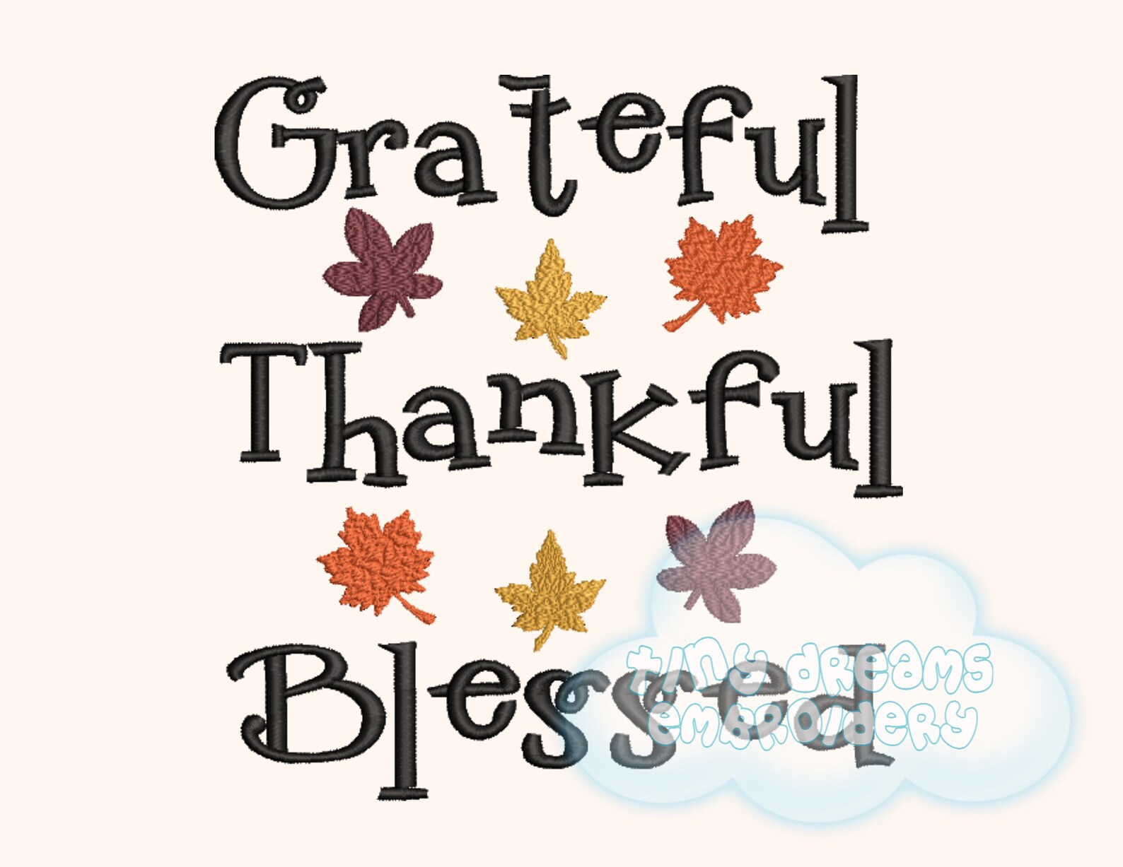 Grateful Thankful Blessed With Autumn Leaves Digital - Etsy