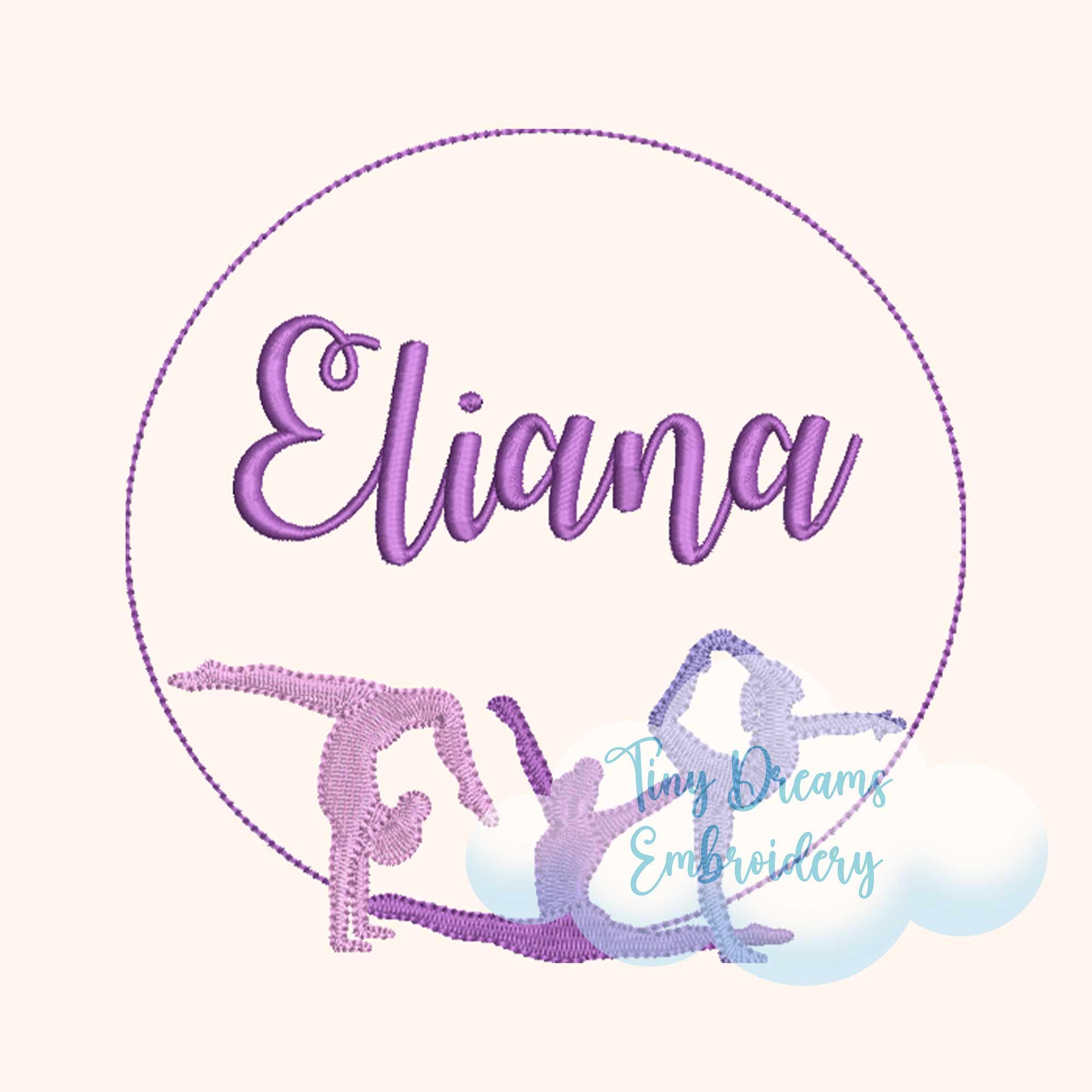 Gymnastics Olympic Monogram Embroidery Design Personalized Girl Name Sport (Digital Download)