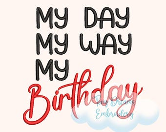Birthday Embroidery Design: Celebration Machine Embroidery (Digital Download)