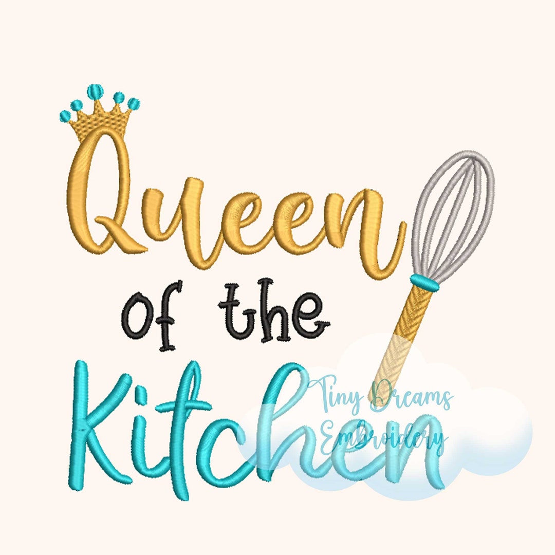 Queen Digital Machine Embroidery Design Kitchen Design Etsy