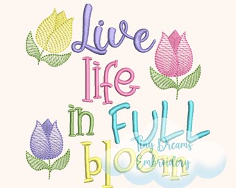 Floral Tulip Machine Embroidery Design: Spring Bloom (Digital Download)