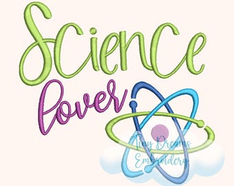 Science Lover Atom-borduurontwerp (digitale download)