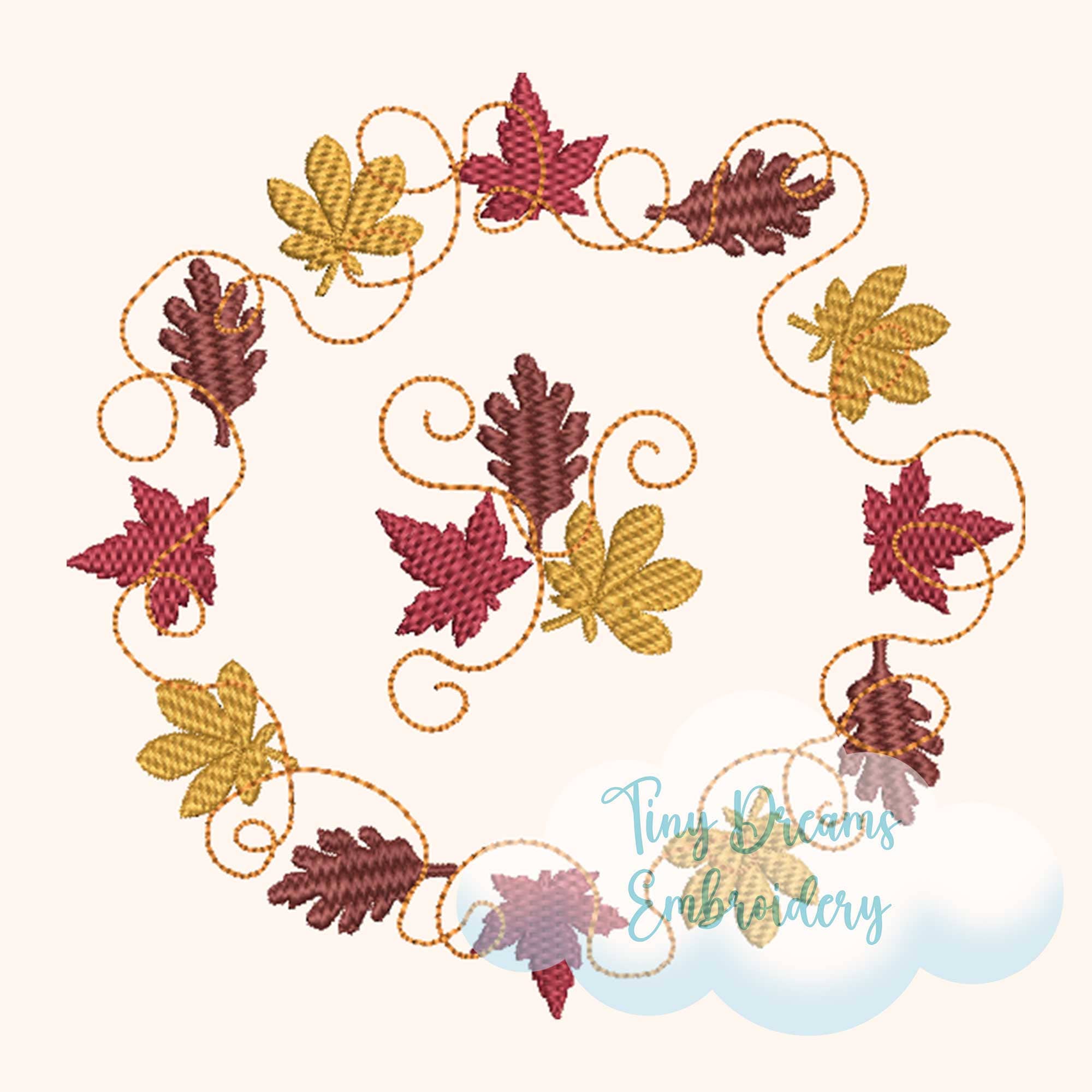 Fall Leaves Machine Embroidery Design: Thanksgiving Autumn Decor ...