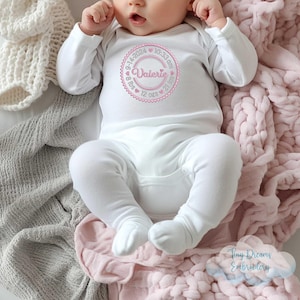 Heart Circle Birth Announcement Digital Machine Embroidery Design Baby Girl