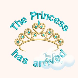 Princess Crown Embroidery Design: Baby Girl Arrival (Digital)