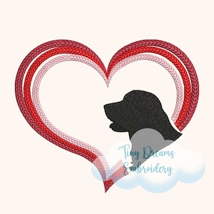 Retriever Dog Digital Machine Embroidery Design Love Heart Design Embroidery Lovers Dog Embroidery Design Animal Embroidery Design Valentine