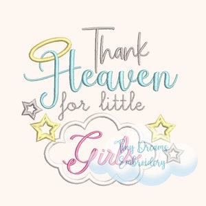 Angel Girl Embroidery Design: Thank Heaven Baby Motif (Digital Download)