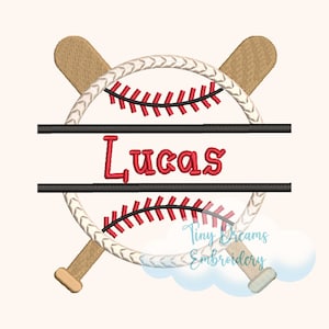 Baseball Digital Machine Embroidery Design, Custom Monogram, Baseball Bat Design, Sports Embroidery, Personalized Name Embroidery Design