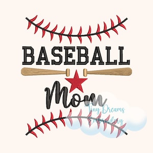 Baseball Mom Embroidery Design: Sports, Baseball Game, Mom, Mother Machine Embroidery (Digital Download)
