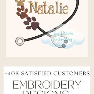 Vet Nurse Digital Machine Embroidery Design Medical Monogram Embroidery Design