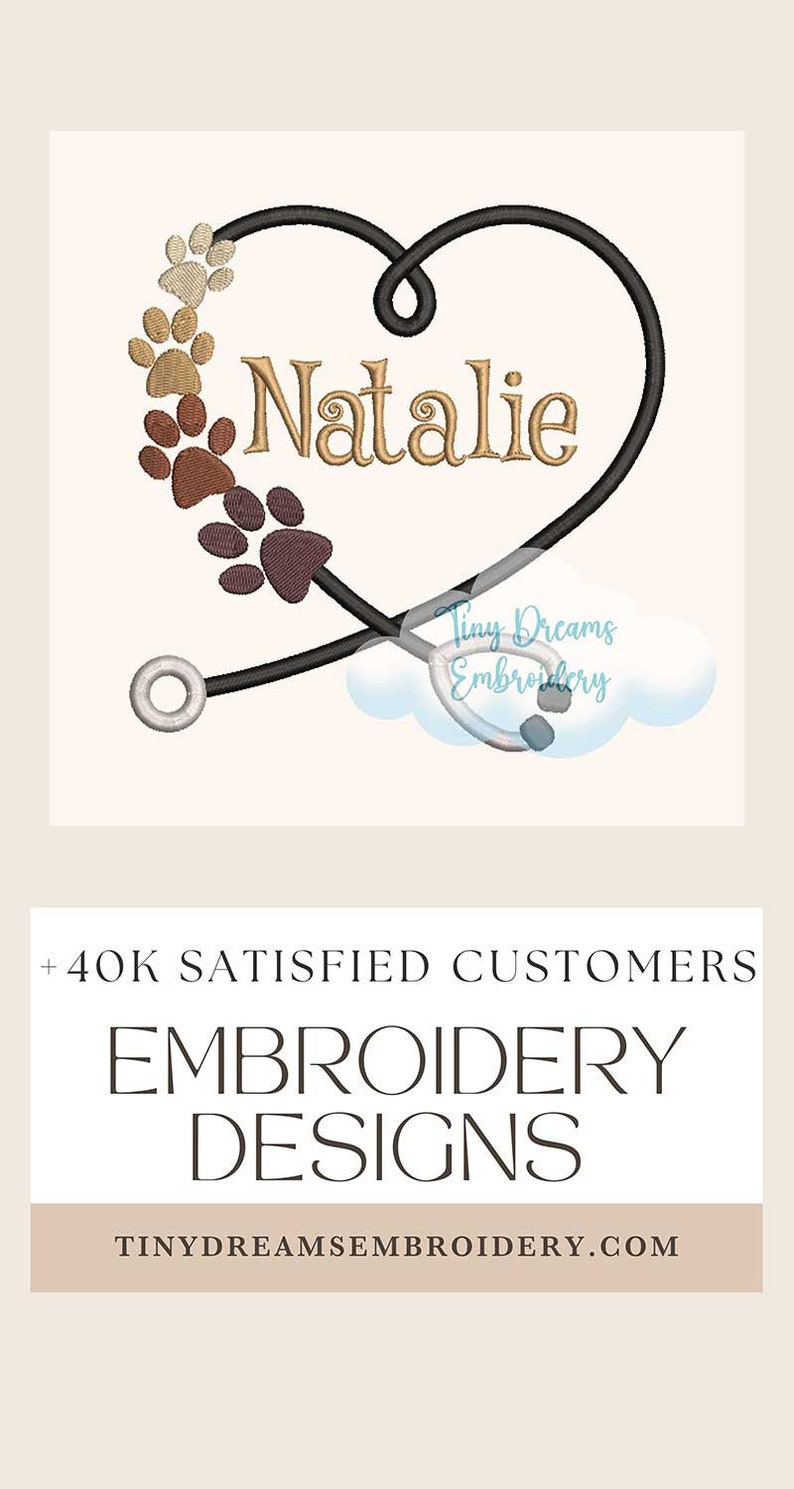 Vet Nurse Digital Machine Embroidery Design Medical Monogram Embroidery Design