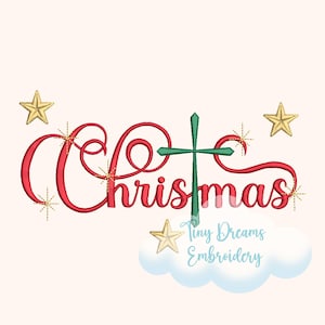 Christmas Cross Embroidery Design: Holiday Star Sparkle (Digital Download)