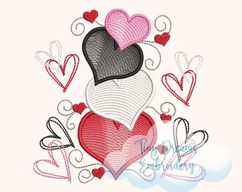 Heart Digital Machine Embroidery Design Valentine Love Design Embroidery Love Embroidery Design Valentines Day Embroidery Heart Decor Design