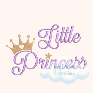 Little Princess Embroidery Design: Crown and Star (Digital Download)