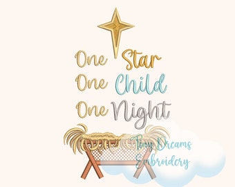 Baby Jesus Digital Machine Embroidery Design Christmas Star Embroidery Design Special Child Embroidery Design Manger Night Embroidery Design
