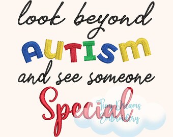 Autism Awareness Embroidery Design: Special Girl Boy (Digital Download)