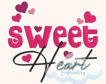 Diseño de bordado de corazón: Amor de San Valentín (Descarga digital)