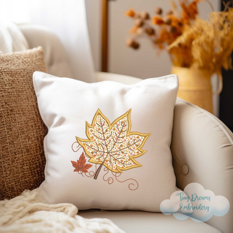 Leaf Applique Embroidery Design: Autumn Fall Design (digital Download ...