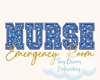 ER Nurse Applique Embroidery Design: Emergency Room (Digital Download)