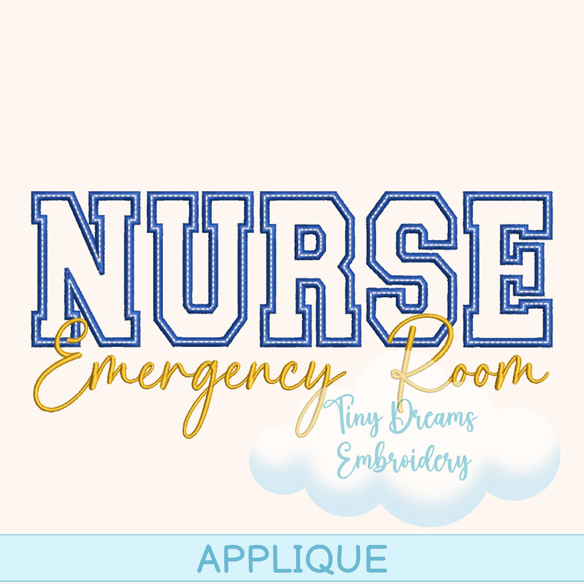 ER Nurse Applique Embroidery Design: Emergency Room (digital Download ...
