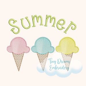 Ice Cream Digital Machine Embroidery Design Summer Embroidery Design Girl Design Embroidery Kitchen Embroidery Design Pool Embroidery Design